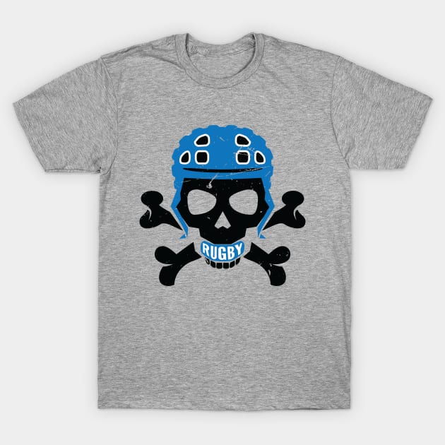 Rugby Fan Pirate Headgear Skull T-Shirt by atomguy